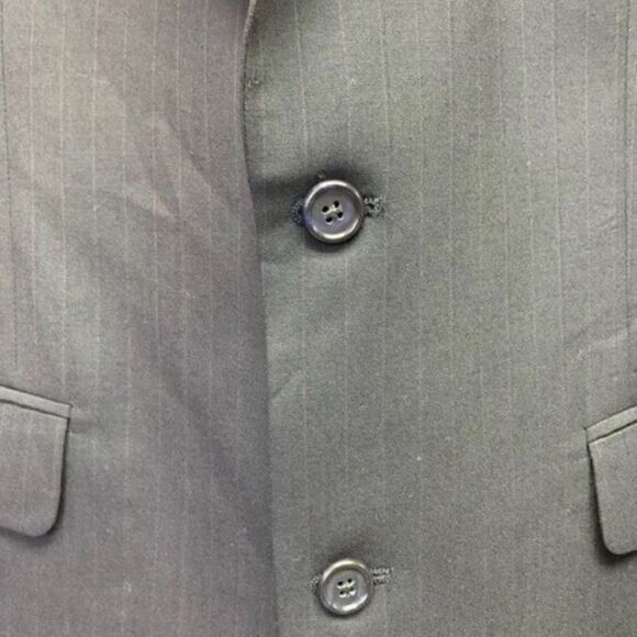 Jack Henry Mens Two Button Blazer Navy Pinstripe 100% Wool Lined Notch USA L‎ - Picture 8 of 8